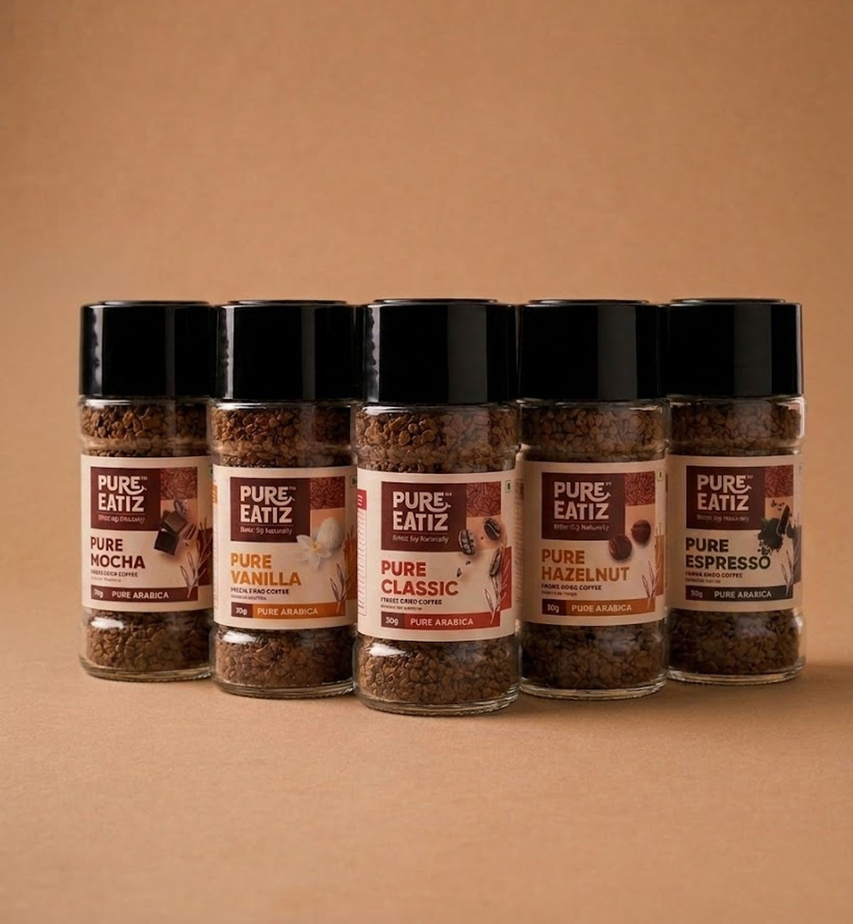 PureEatiz is a instant coffee online store that offers 5 different flavours