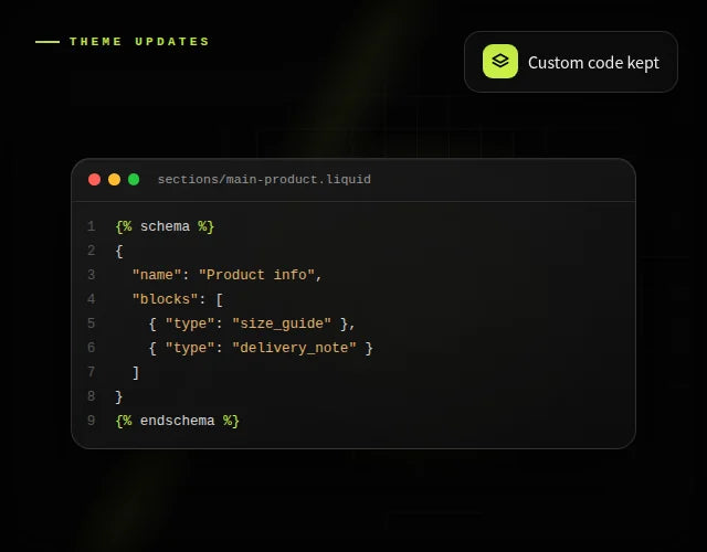 Theme updates and customisation