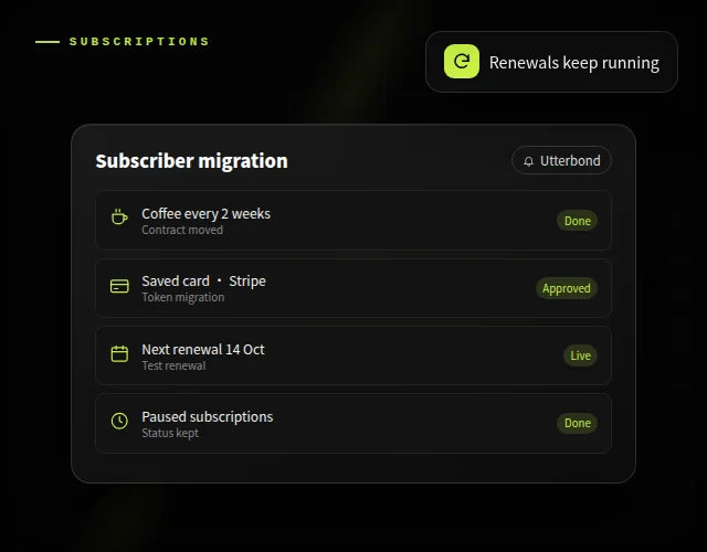 Subscription & payment migration