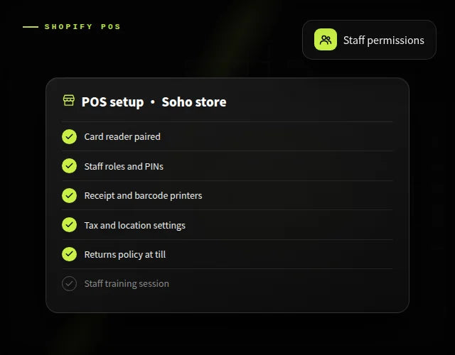 Shopify POS setup & staff training