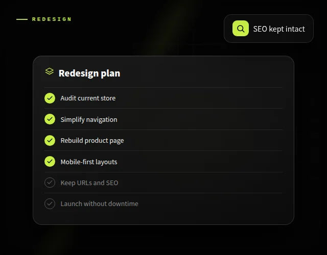Shopify Store Redesign