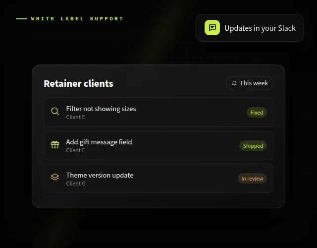 White label Shopify support